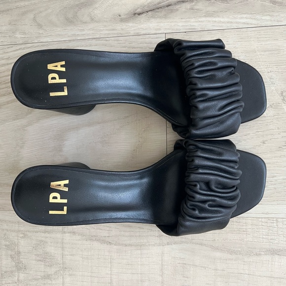 LPA Black Ruffled Mules - Picture 2 of 4